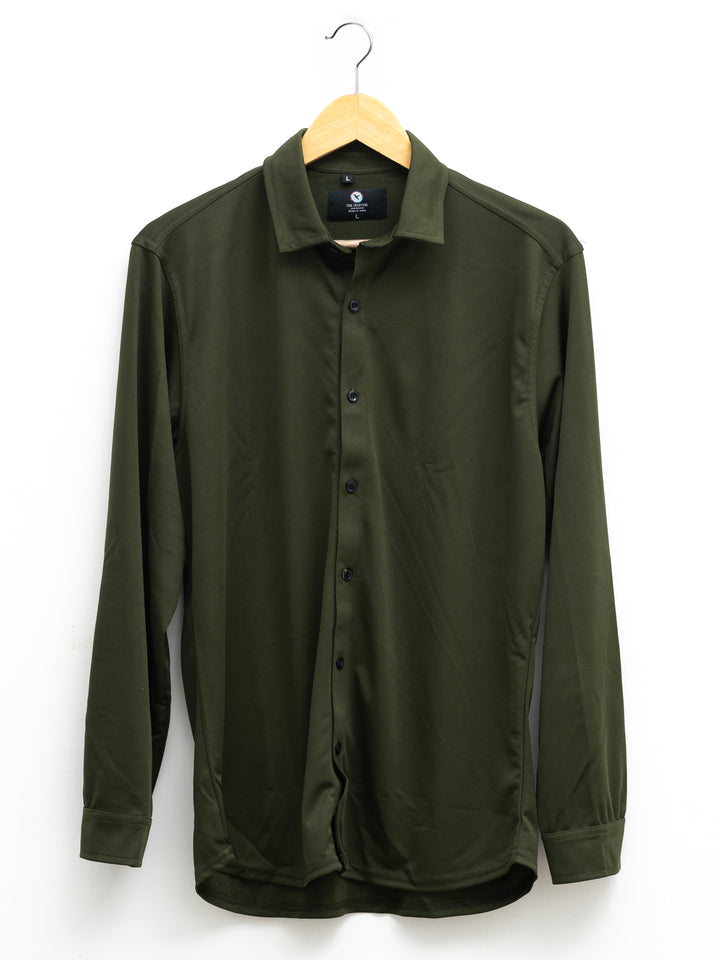 Solid Plain Shirt Green Formal and Function wear