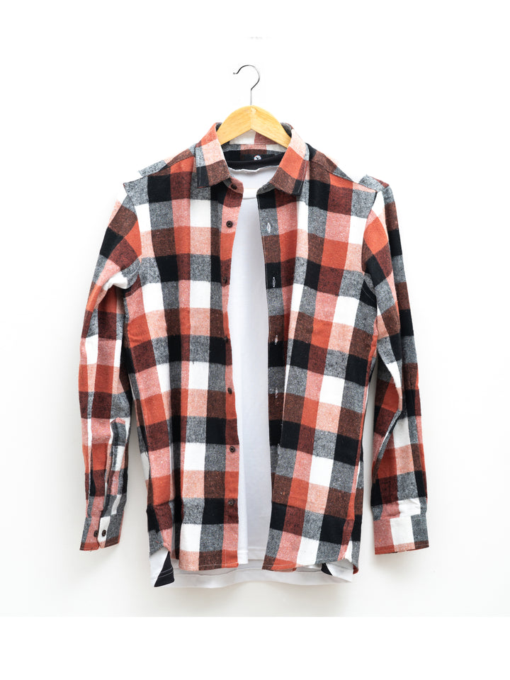 Red Black Check Full sleeve brushed cotton comfort wear shirt