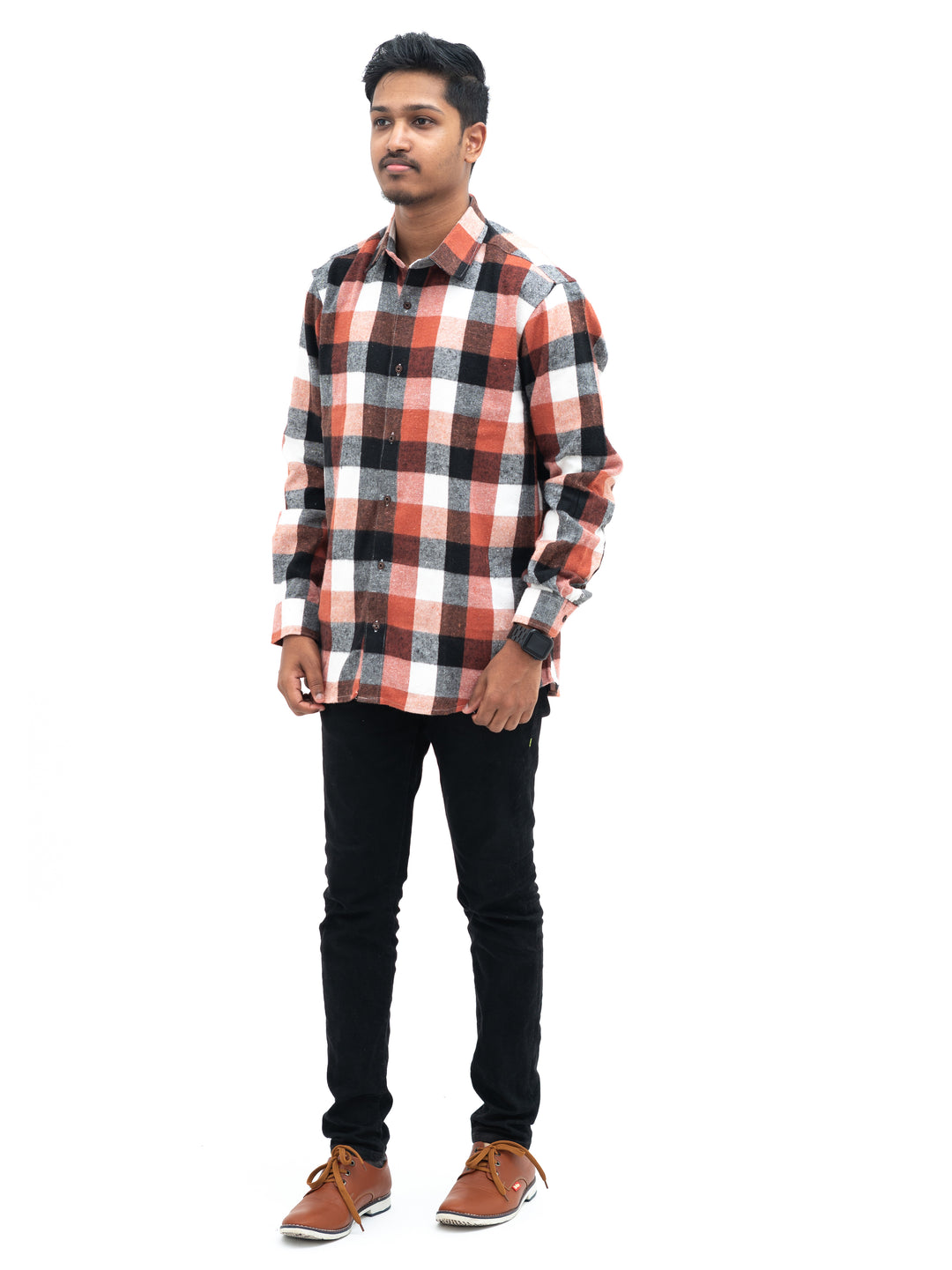 Red Black Check Full sleeve brushed cotton comfort wear shirt