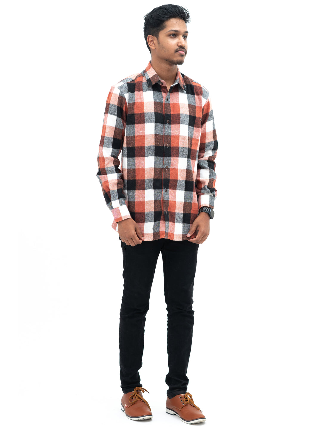 Red Black Check Full sleeve brushed cotton comfort wear shirt